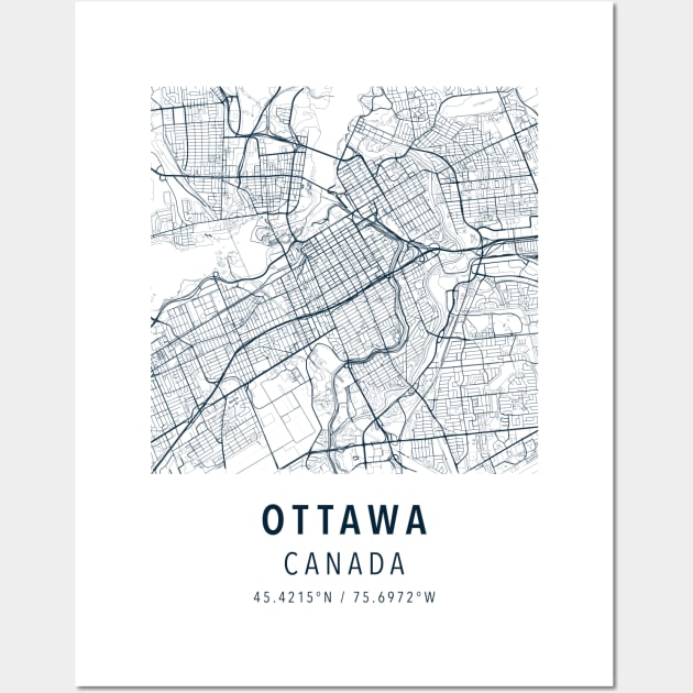 ottawa simple map Wall Art by boy cartograph